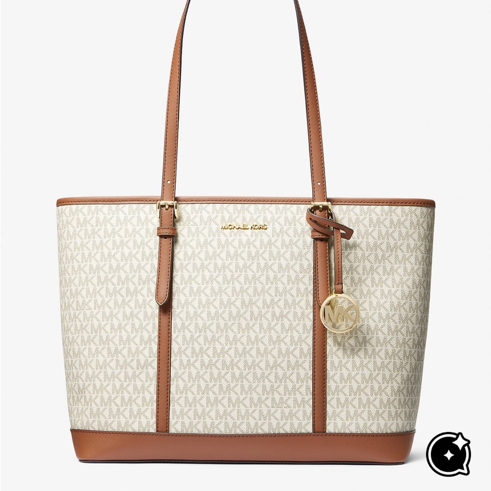 Michael Kors Brown and Cream Signature Tote